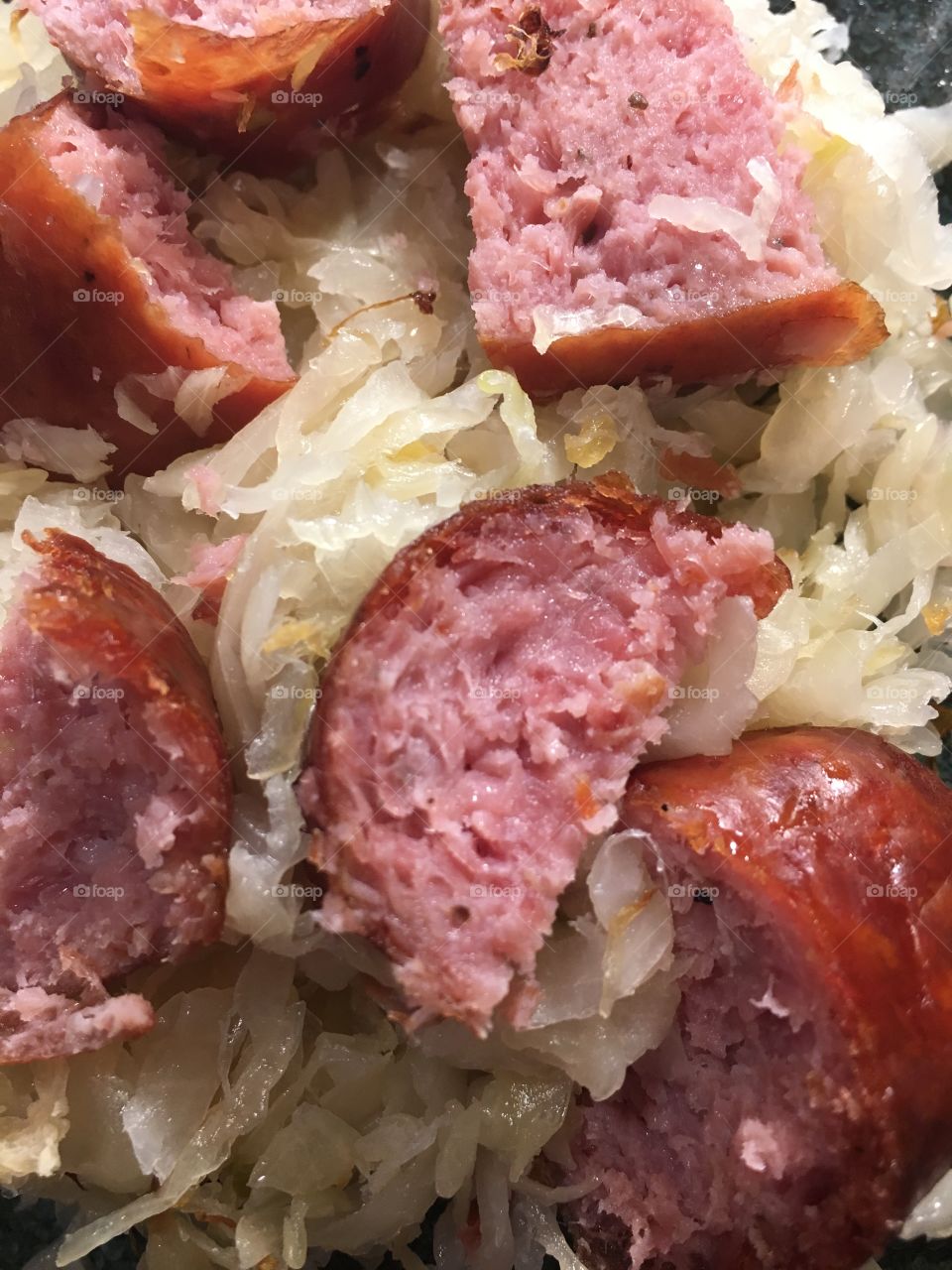 Sauerkraut and farmers sausage 