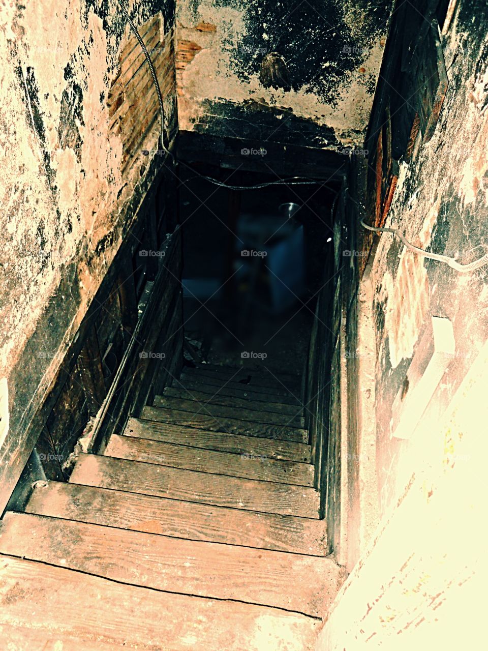 Eerie basement stairs
