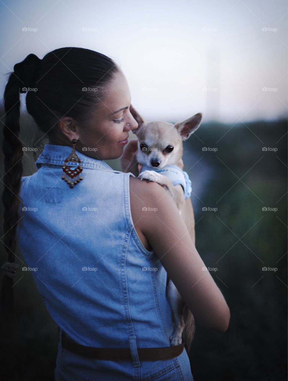 Girl with puppy