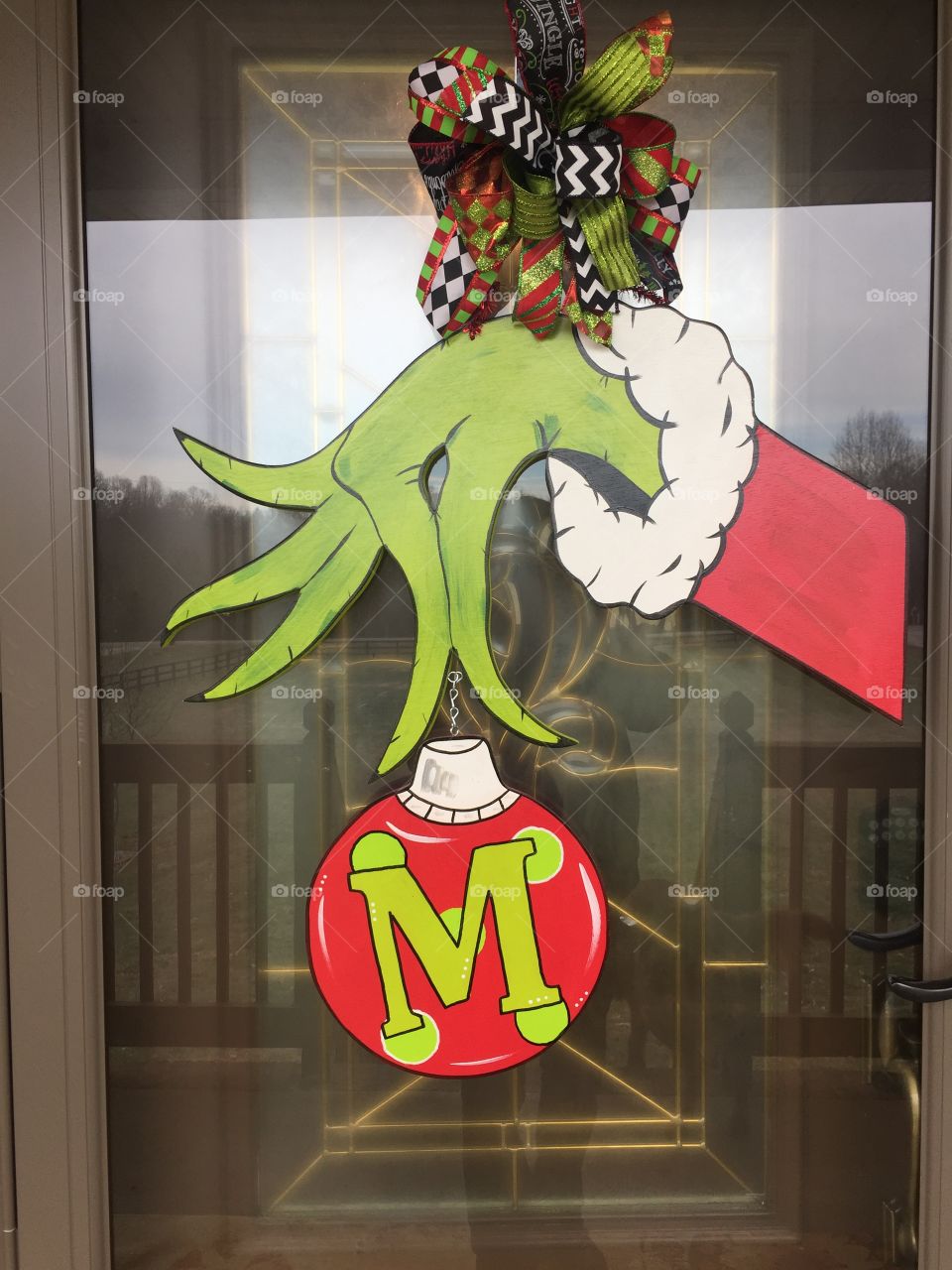 Door Christmas decorations the grinch