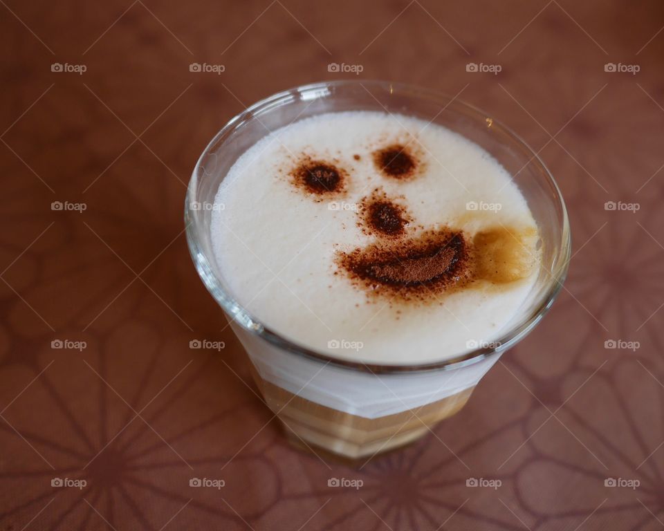 Funny face in coffee