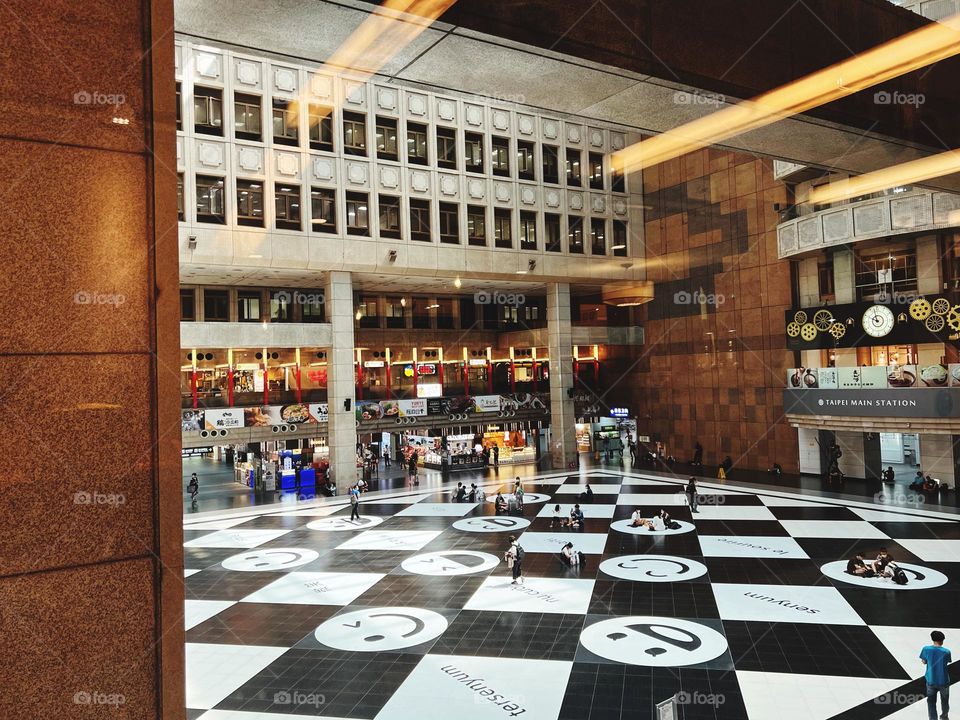 Train station hall in Taipei Taiwan
