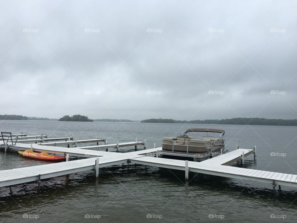 Storm front I've gun lake on a spring day in stormy weather