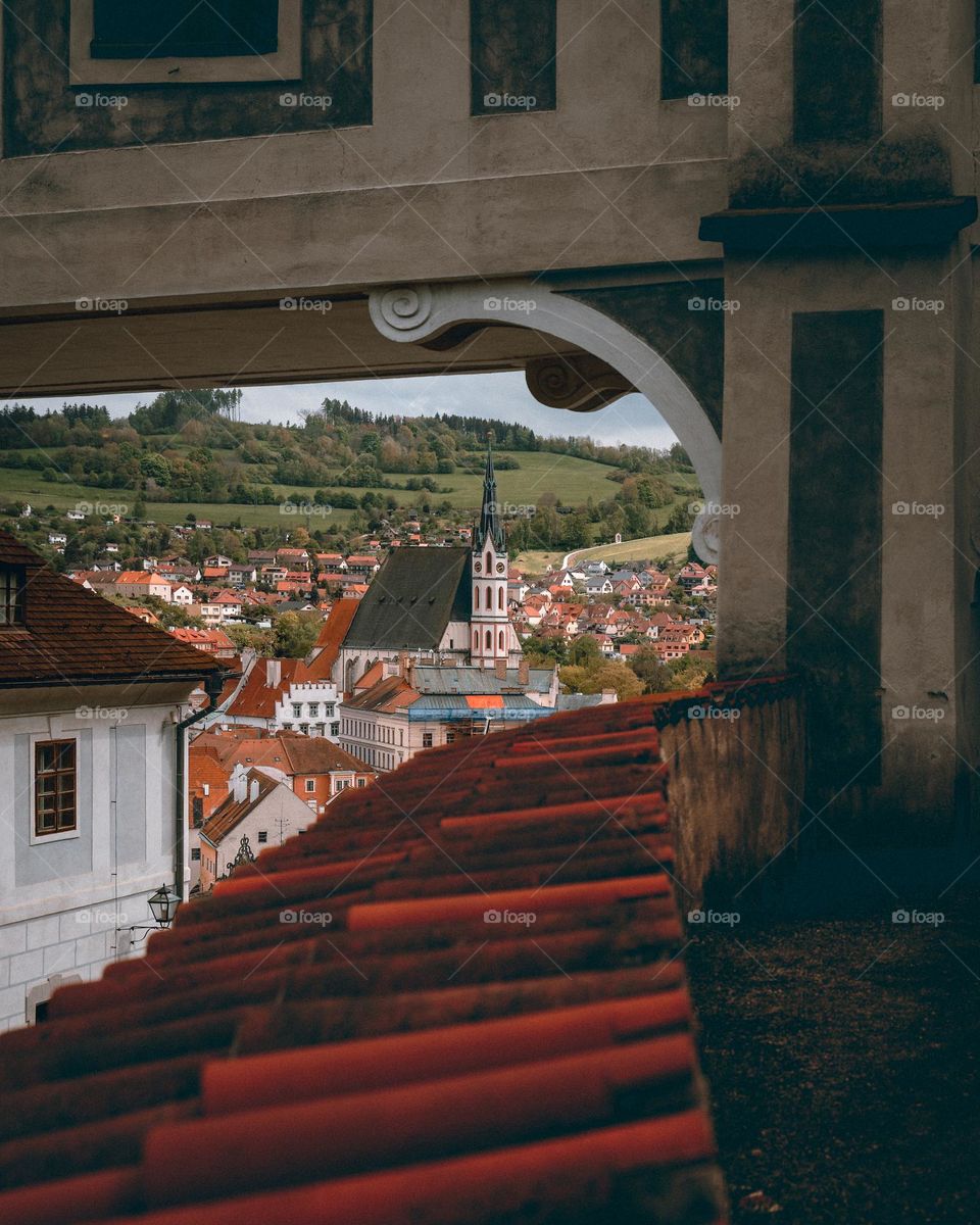 Framed city view