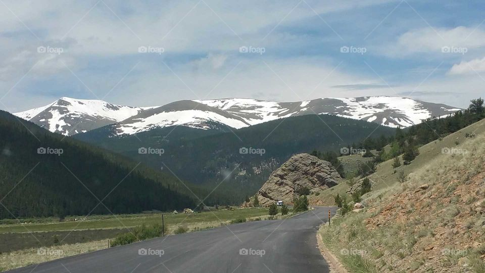 Pretty snow topped Mountains