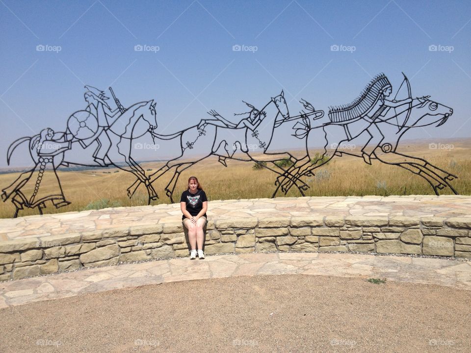 Indian Memorial at Little Bighorn battlefield Crow Agency Montana 