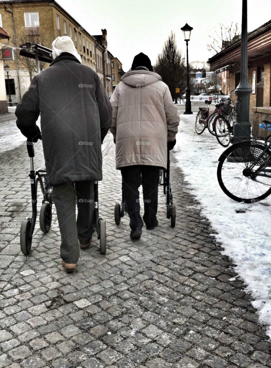 walker winter cold old by Titania