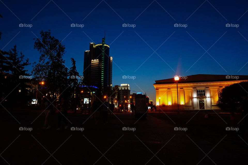 Minsk  night cityscape