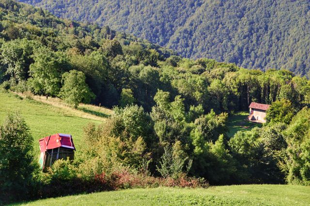 Barns in a mountain park