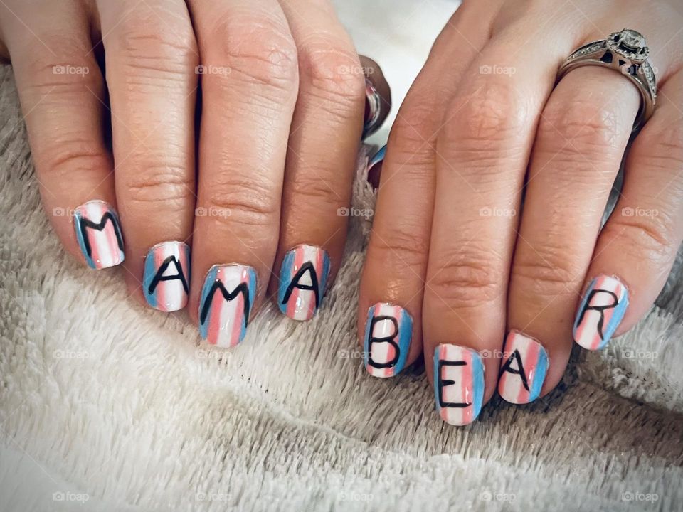 Nail art celebrating my love for my transgender son