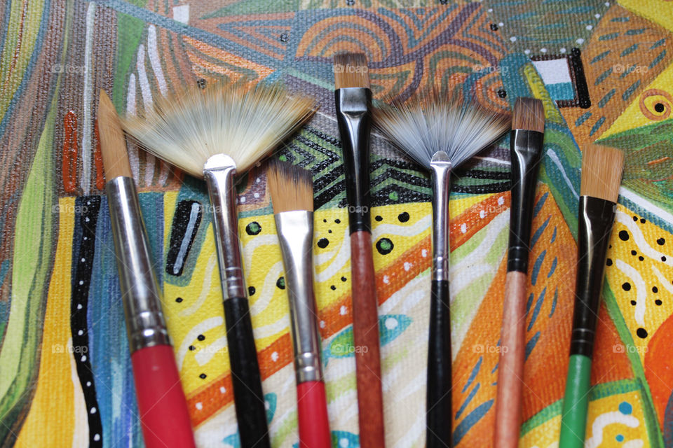 It's time for painting! Brushes close up