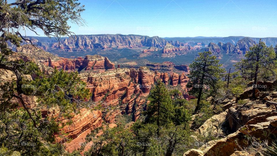 Grand Canyon sunny day with blue sky