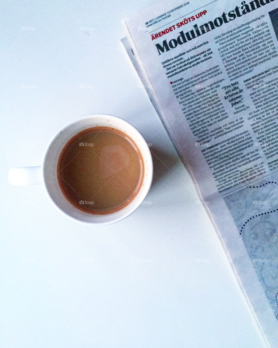 Coffee and a newspaper