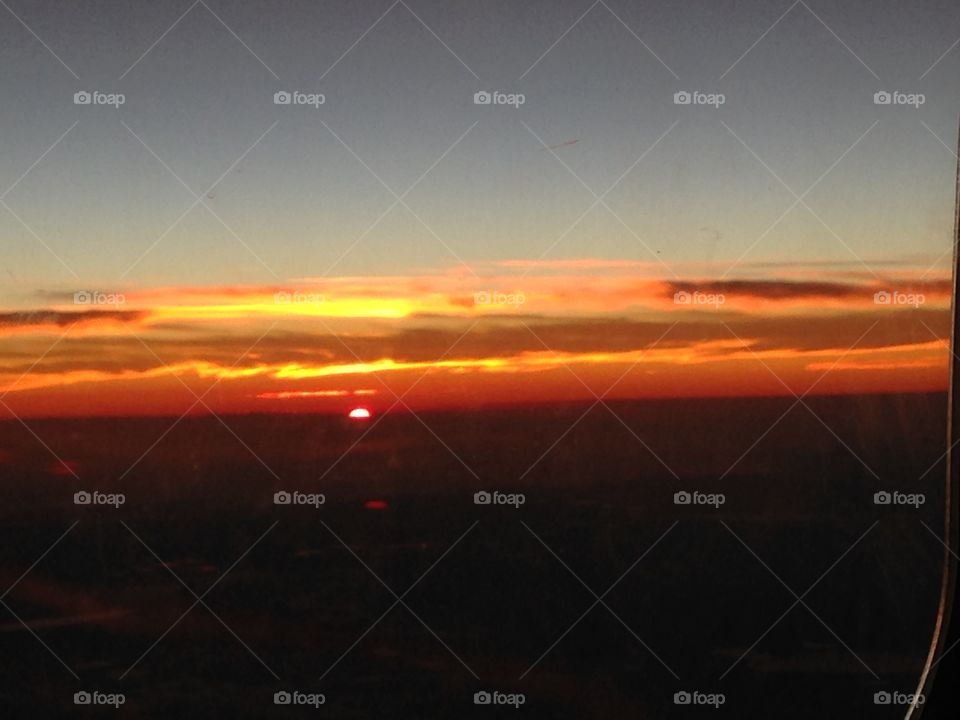 Sunset from a plane 