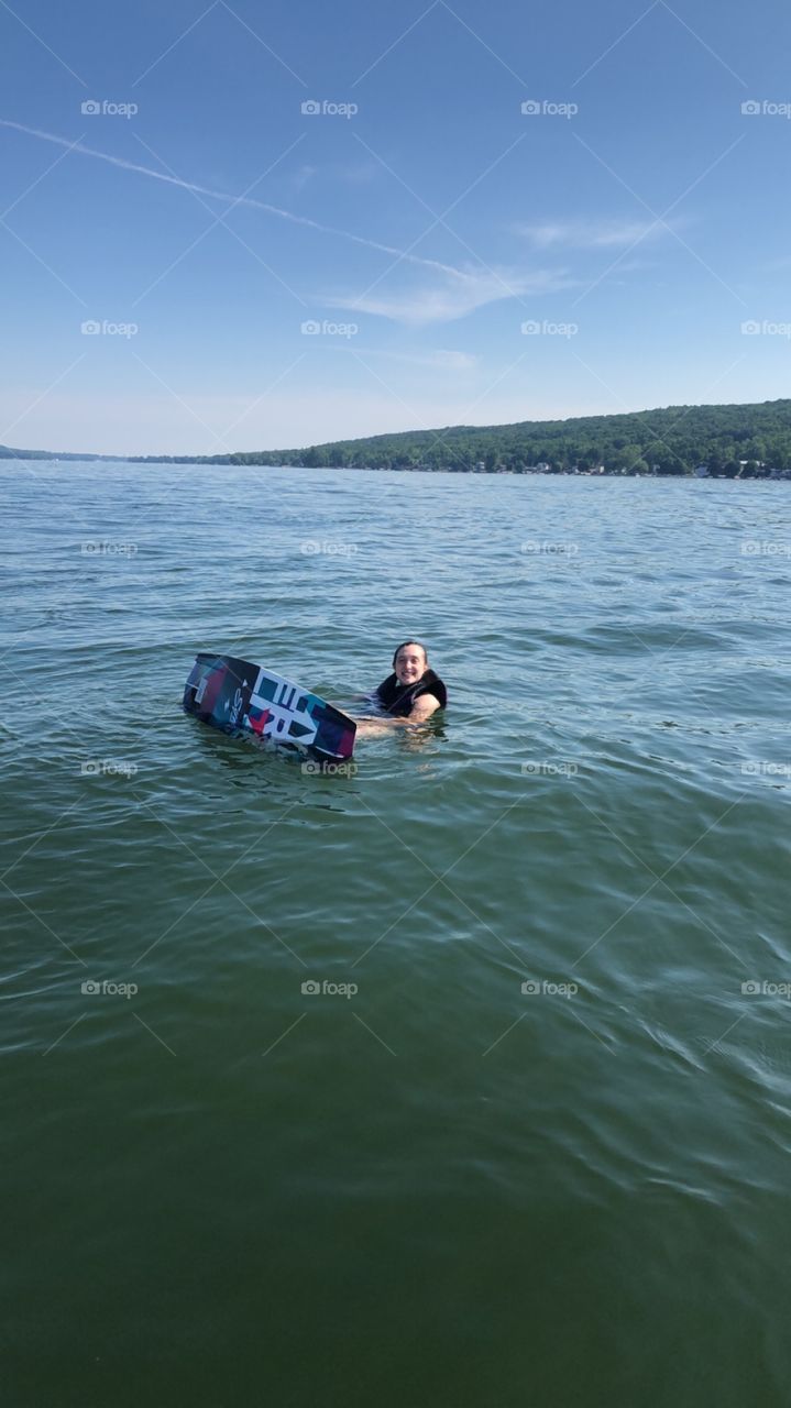 Hyper lite wake board on Conesus lake 