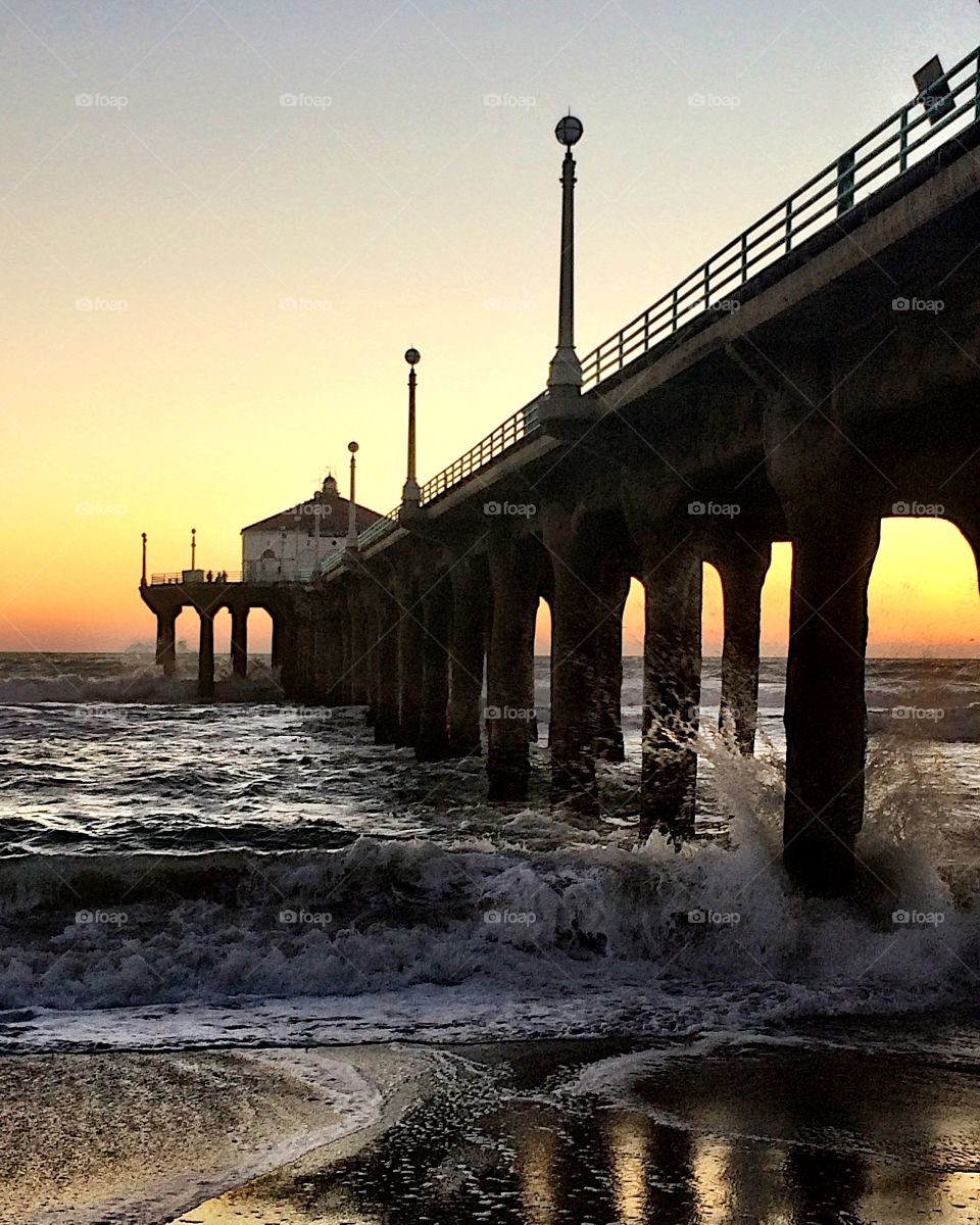 Sunset in Manhattan Beach, CA.