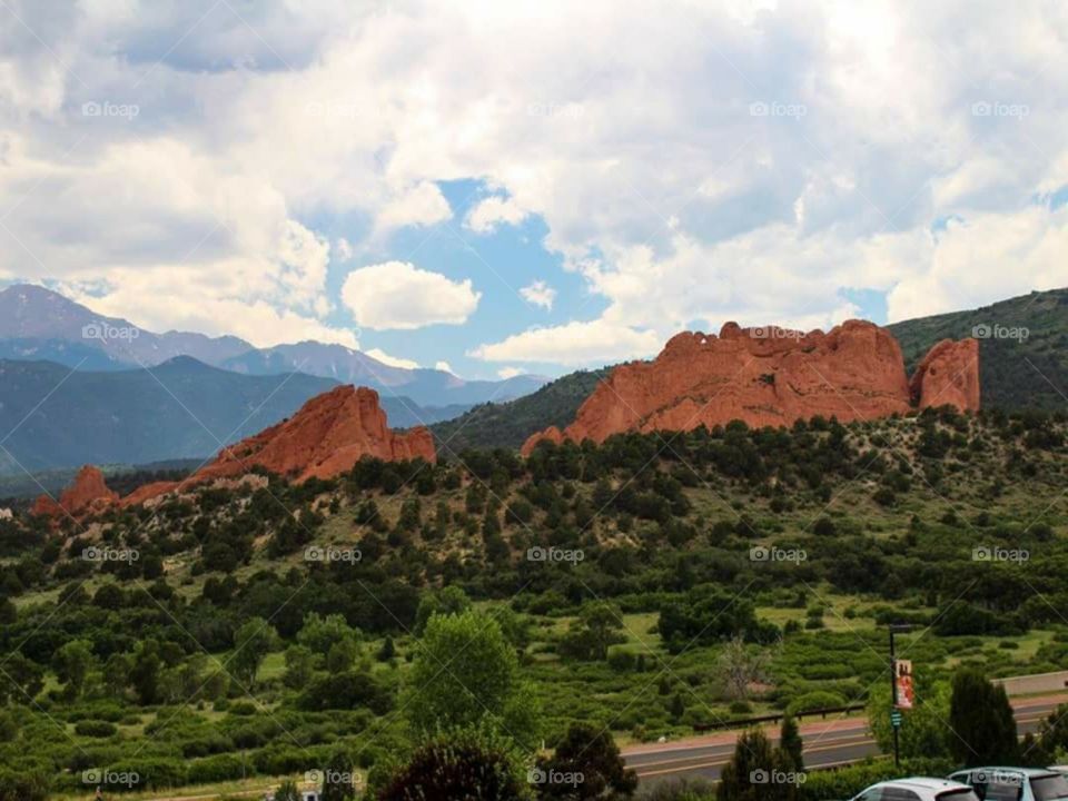 The Garden of the Gods in Colorado Springs, Colorado. This was taken of the Kissing Camels formation near the Visitor Center.