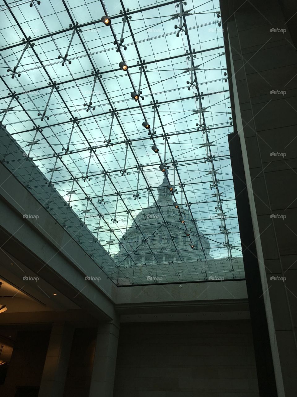 Looking thru the glass ceiling, The US Capitol 