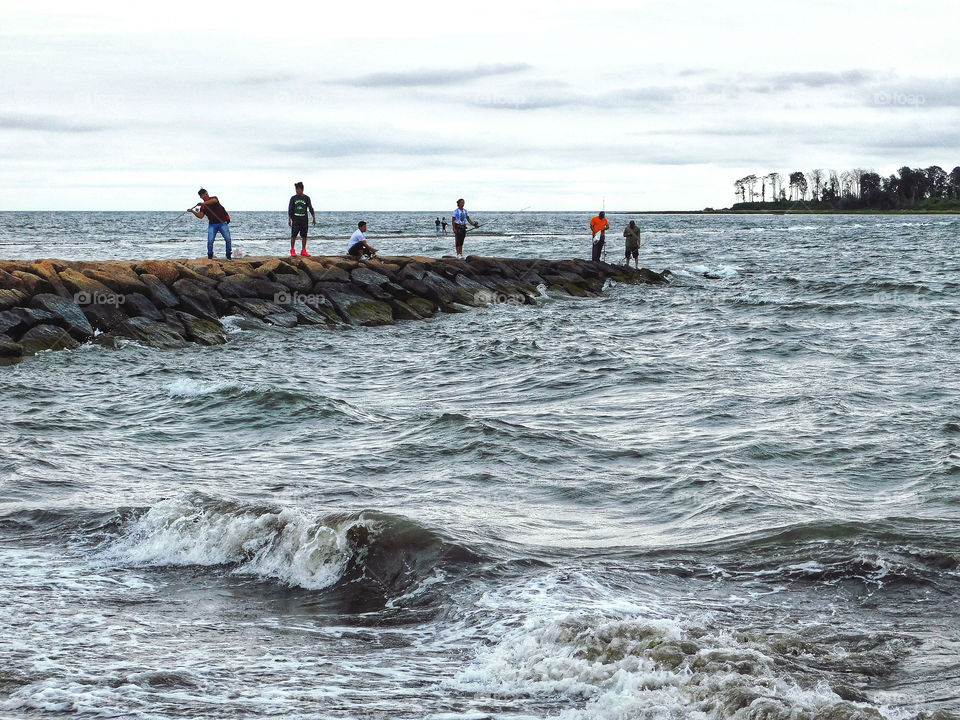 Fishing during the approaching storm