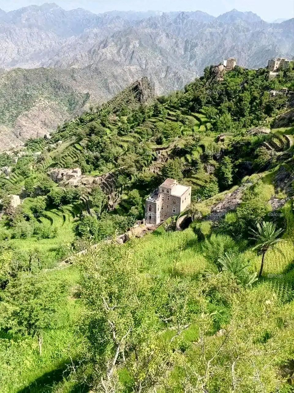 Glory be to God, the magnificent and picturesque view and the natural green trees are a view that is nothing more wonderful than it