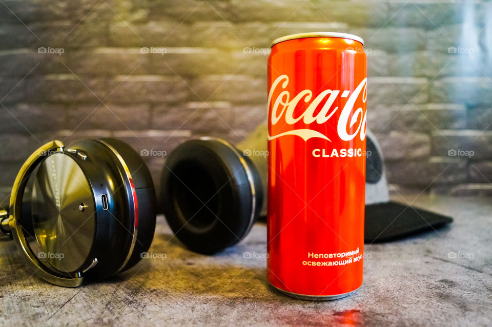 Red can of coca cola