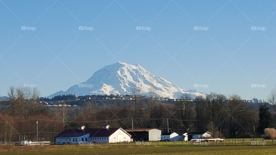 snowy volcano