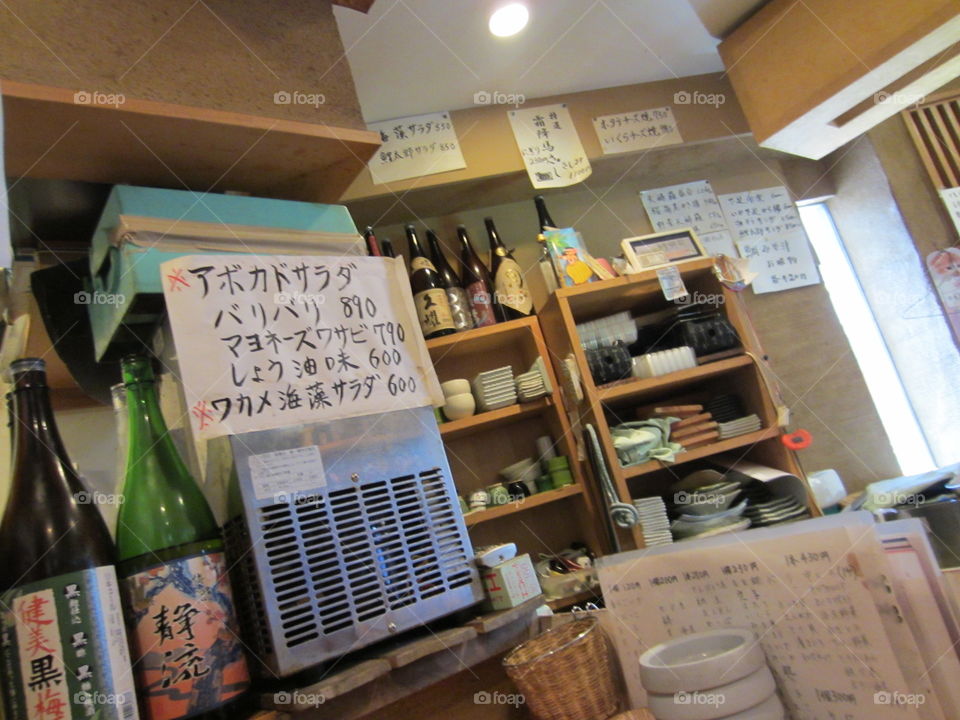 Tokyo, Japan. Traditional Japanese Sushi and Sake Shop