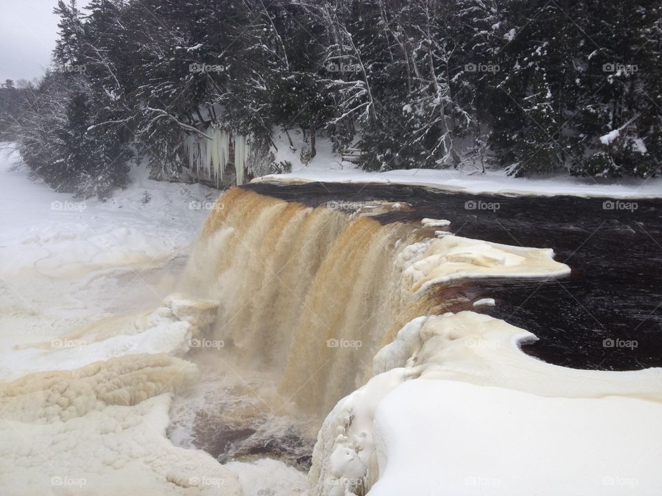 Michigan winter waterfalls