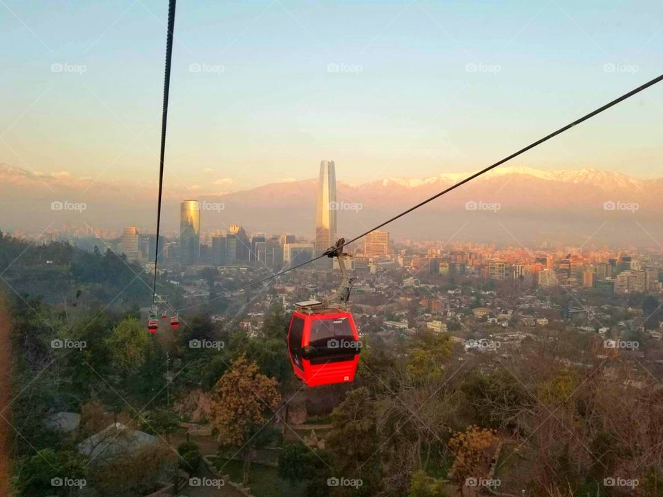 Cable cars in Santiago de Chile