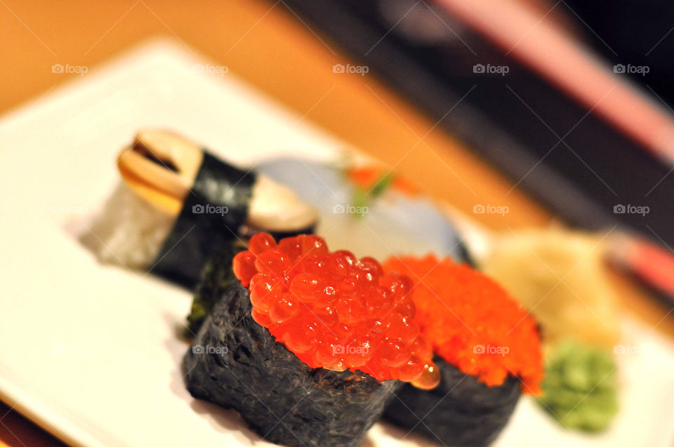 cooking food orange sushi by vpsphotography