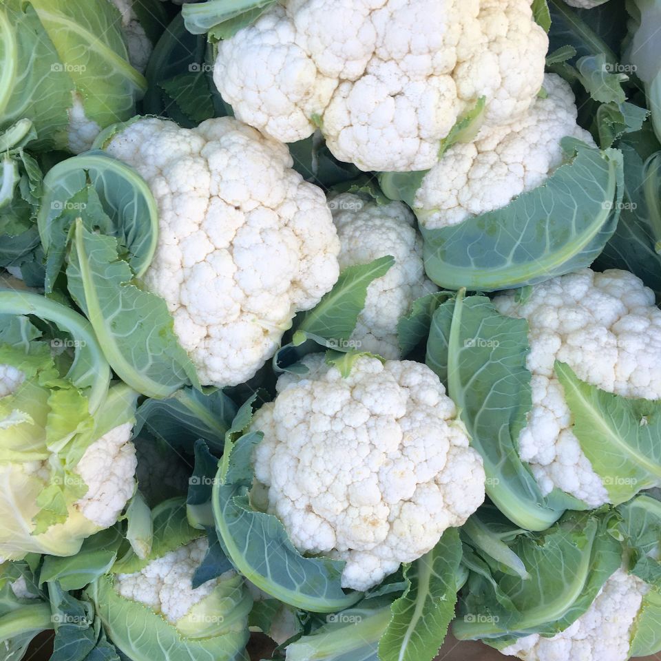Close-up of cauliflowers