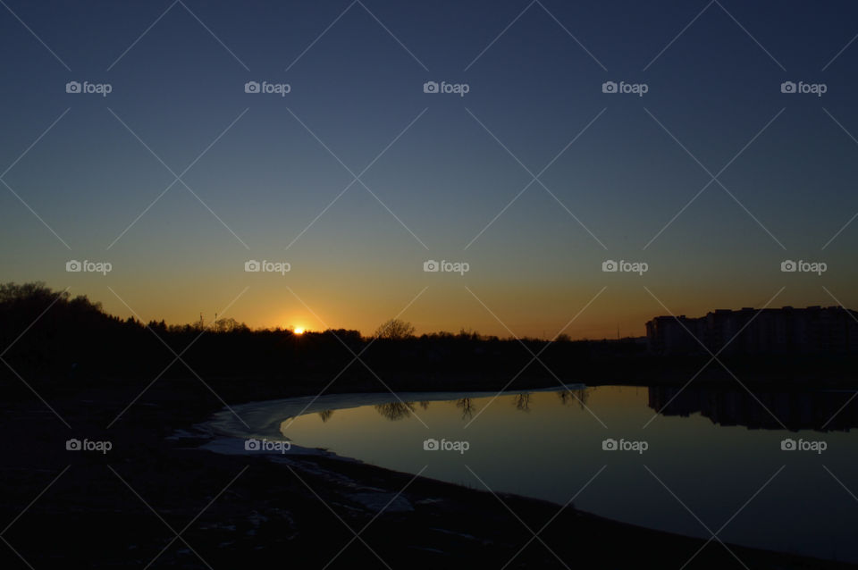 beautiful winter sunset