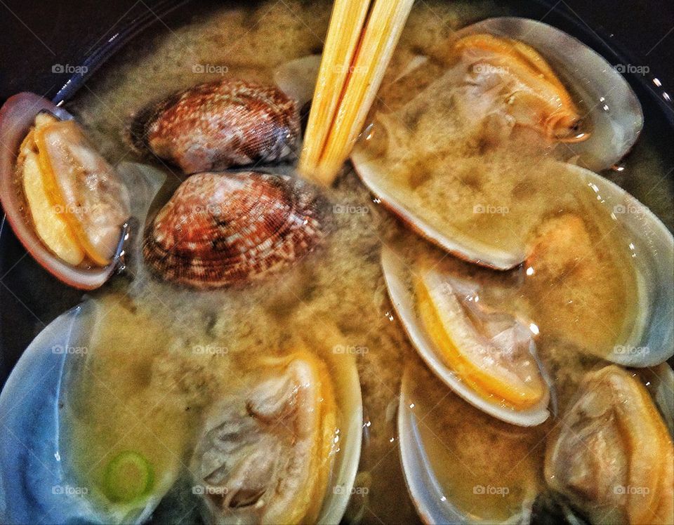 Japanese clam soup broth