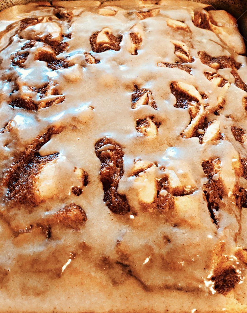 Pumpkin Cinnamon Roll Cake With Brown Sugar Glaze 