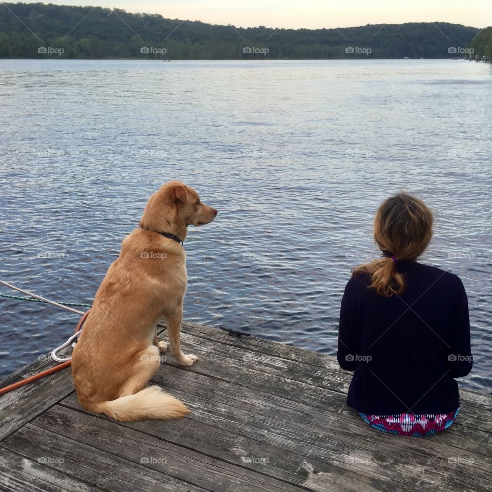 Sitting on a dock