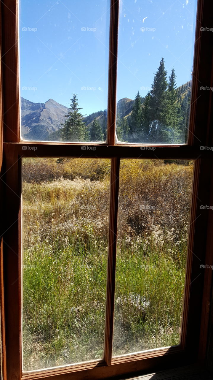 Outside my Window. looking out the window in an old Silverton Mining Plantation