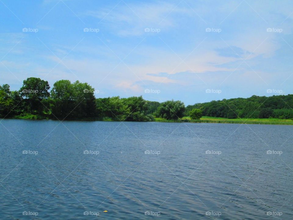 Enjoying the beautiful lake scenery