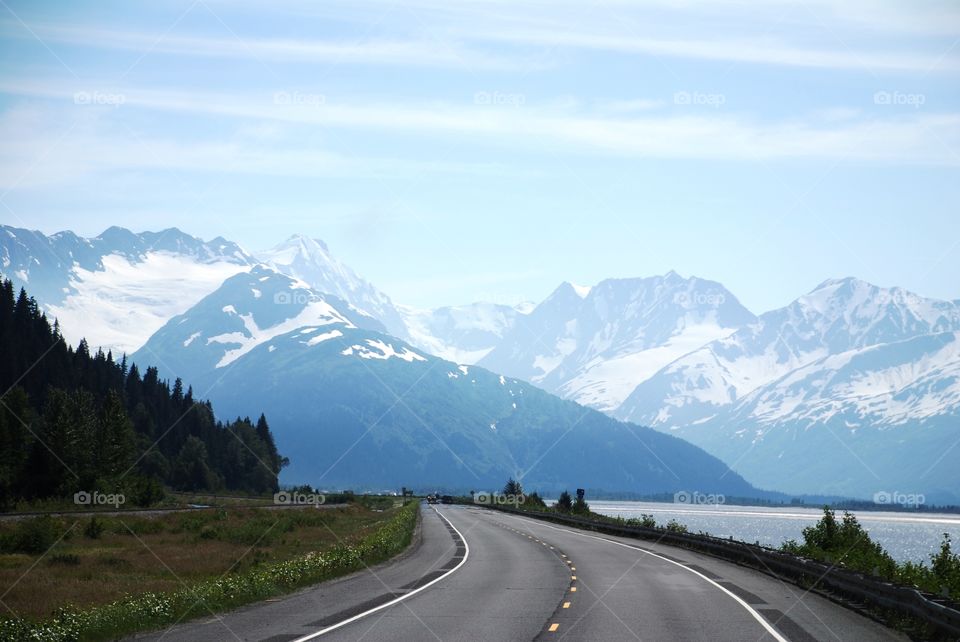 Driving down Kenai Peninsula towards Homer