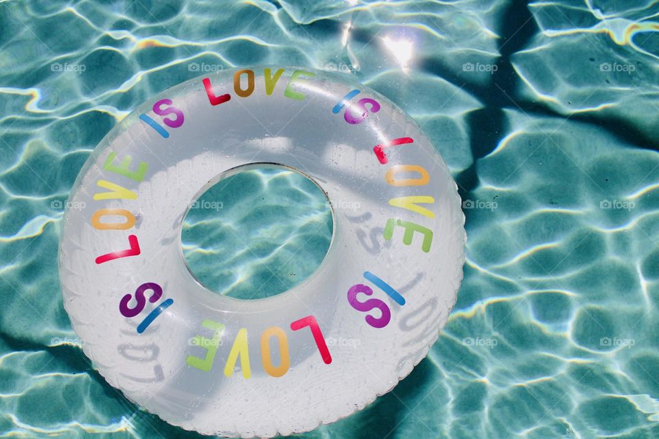 Love is love float in pool