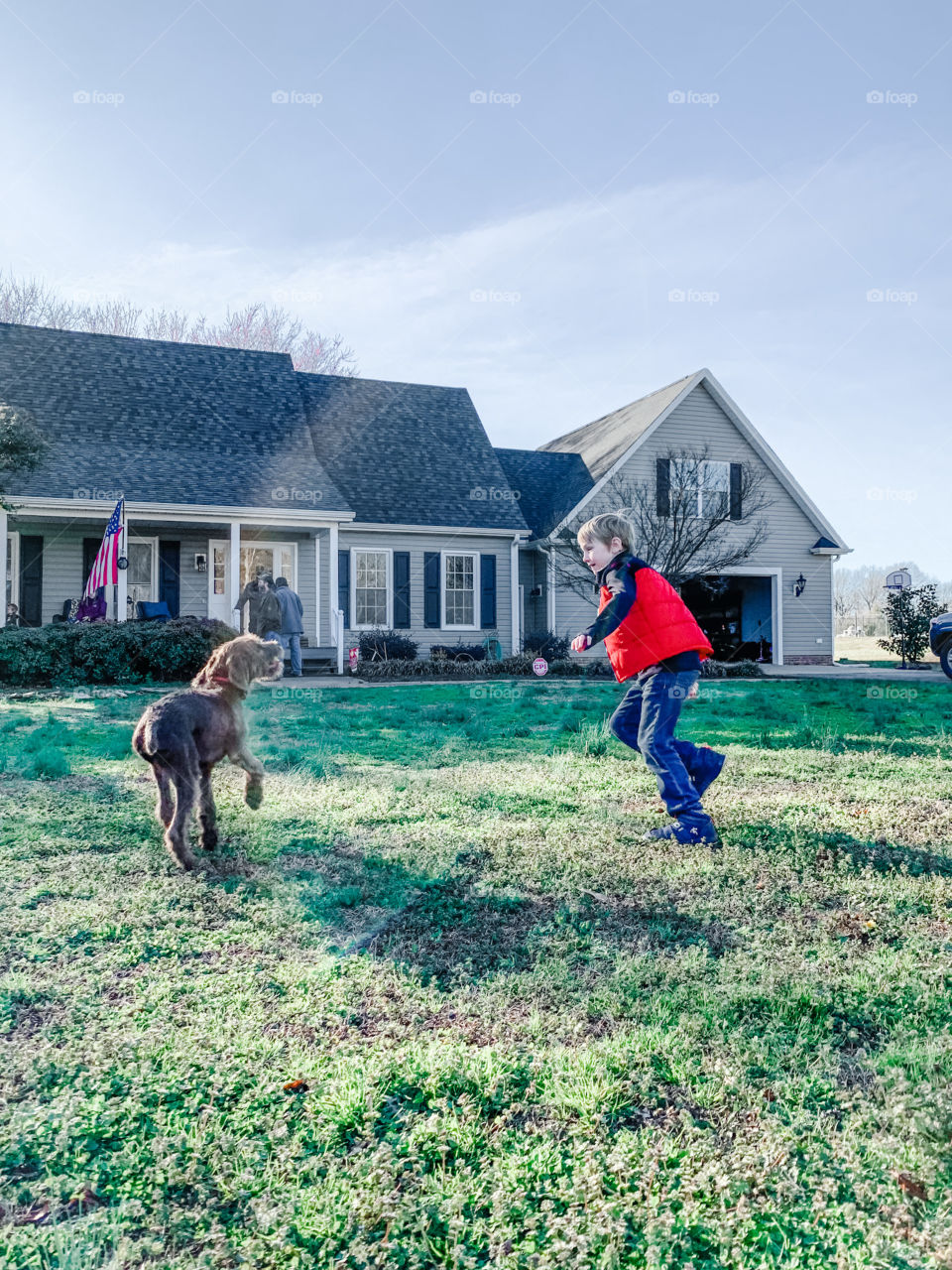 People, House, Family, Outdoors, Woman