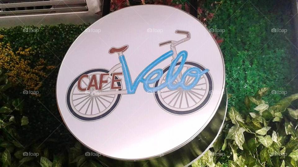 Having a delicious green tea coffee and hot chocolate at Cafe Velo with my sister.