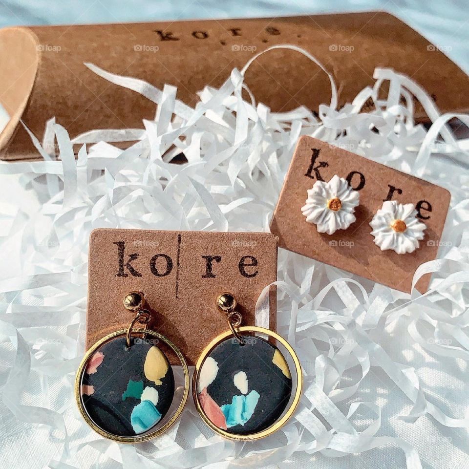 Handmade polymer clay earrings 