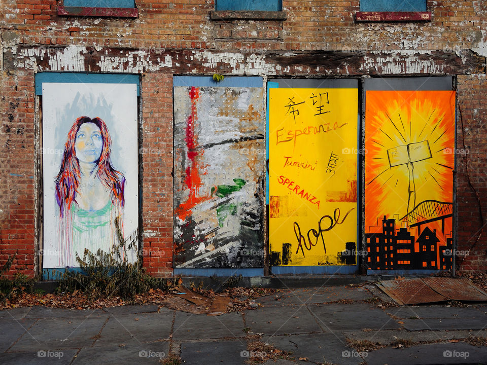 art paintings building colorful by delvec