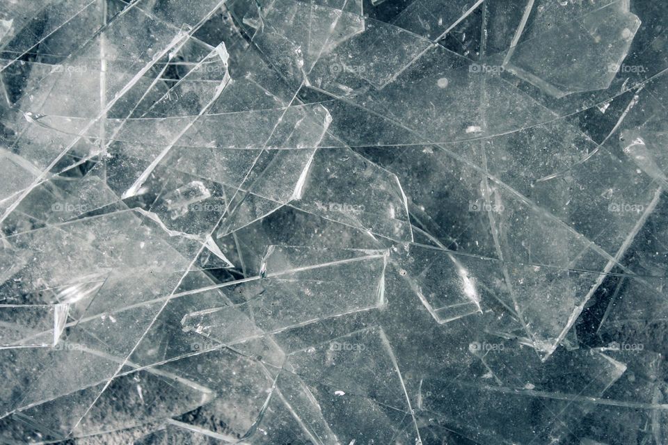 Broken ice texture,  macro shot