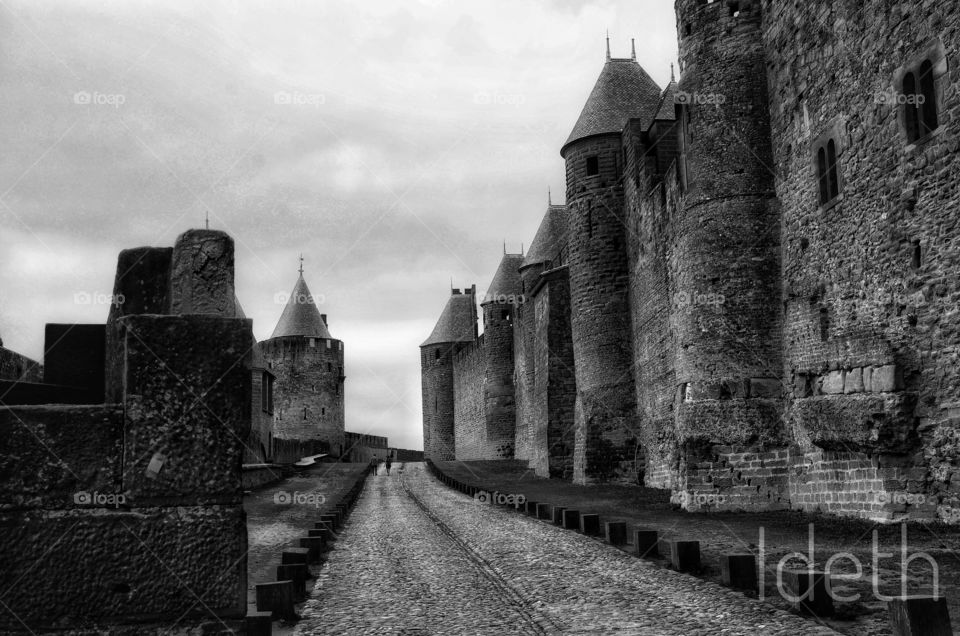 CASTLE #way #stone #castle #medieval #carcassone #france #shadow #darkness #spirit #ghost