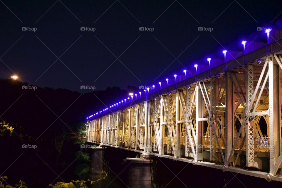 Falls Bridge Phila.. East Falls Phila bridge at night 