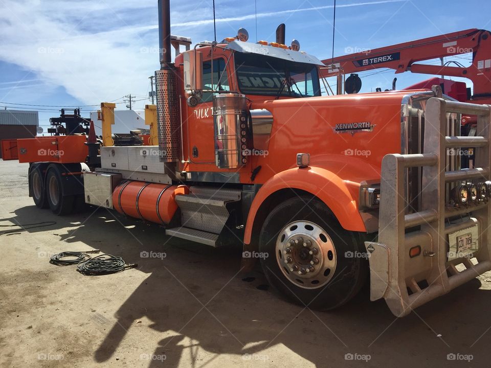 Big orange tow truck 