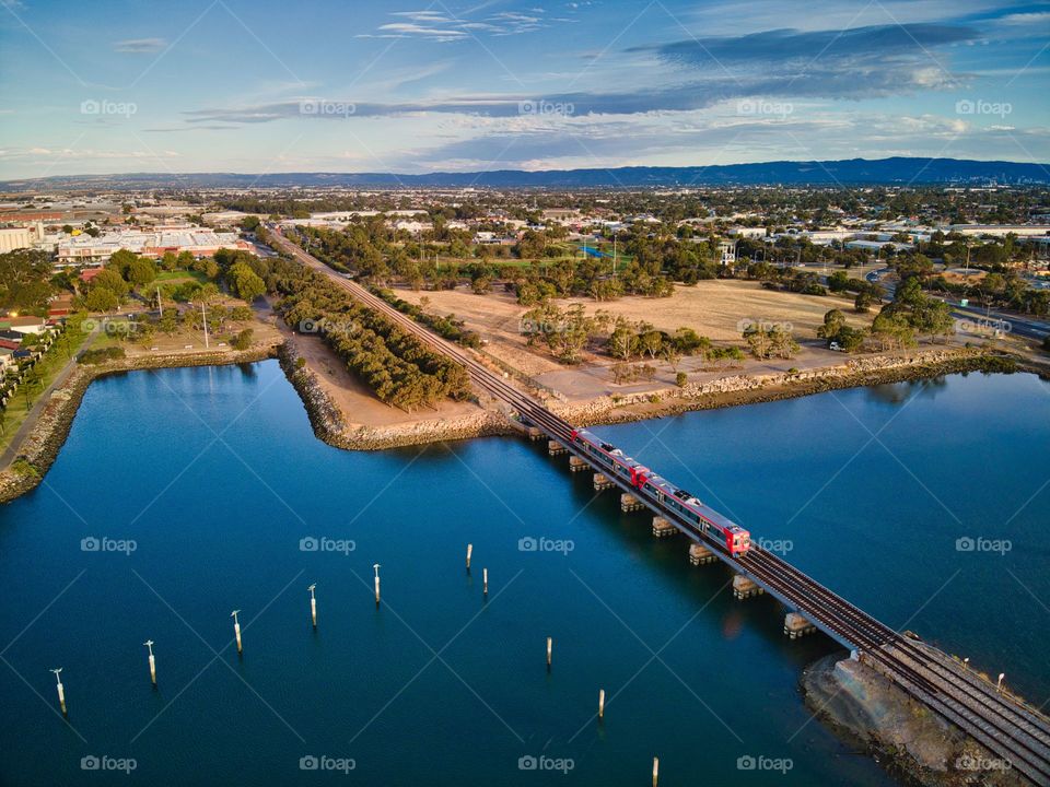 Train over bridge