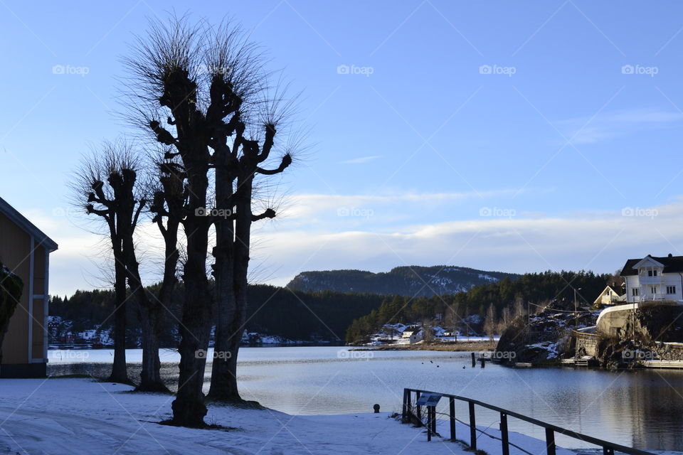 View on Løveid kanal in Norsjø. Its a lake connected to the Sea with the kanal telemarkskanalen 