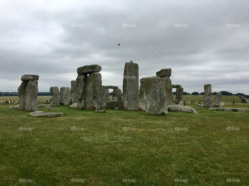 Cloudy overcast day at Stonehenge 